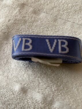 Vera Bradley Lanyard in Periwinkle with White VB Logo Embroidered
